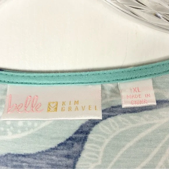 Belle Kim Gravel Blouse XL Flared Sleeve Floral VNeck Boho Indie Coastal Grandma - Picture 4 of 8